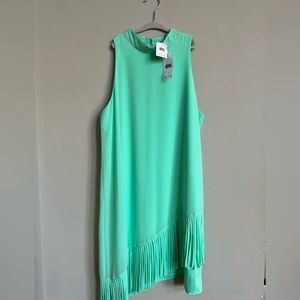 Teal fringe dress